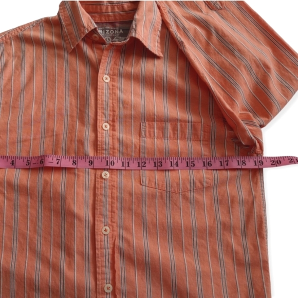 ARIZONA BOYS' STRIPED  LONG SLEEVE SHIRT. SIZE L/G (14-16). COLOR  ORANGE - Picture 5 of 11